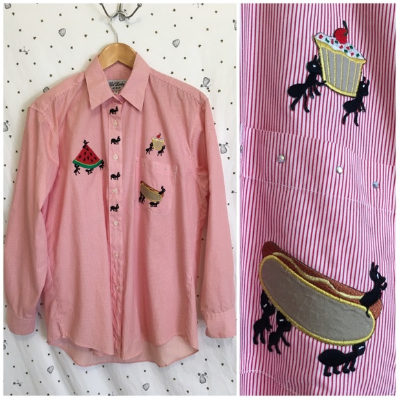 Get Lucky USA Tops - [Vintage] Get Lucky Long Sleeve Button Up Shirt